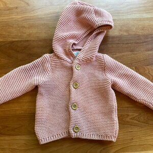 6 Month Organic Cotton Signature Stitch Cardigan
